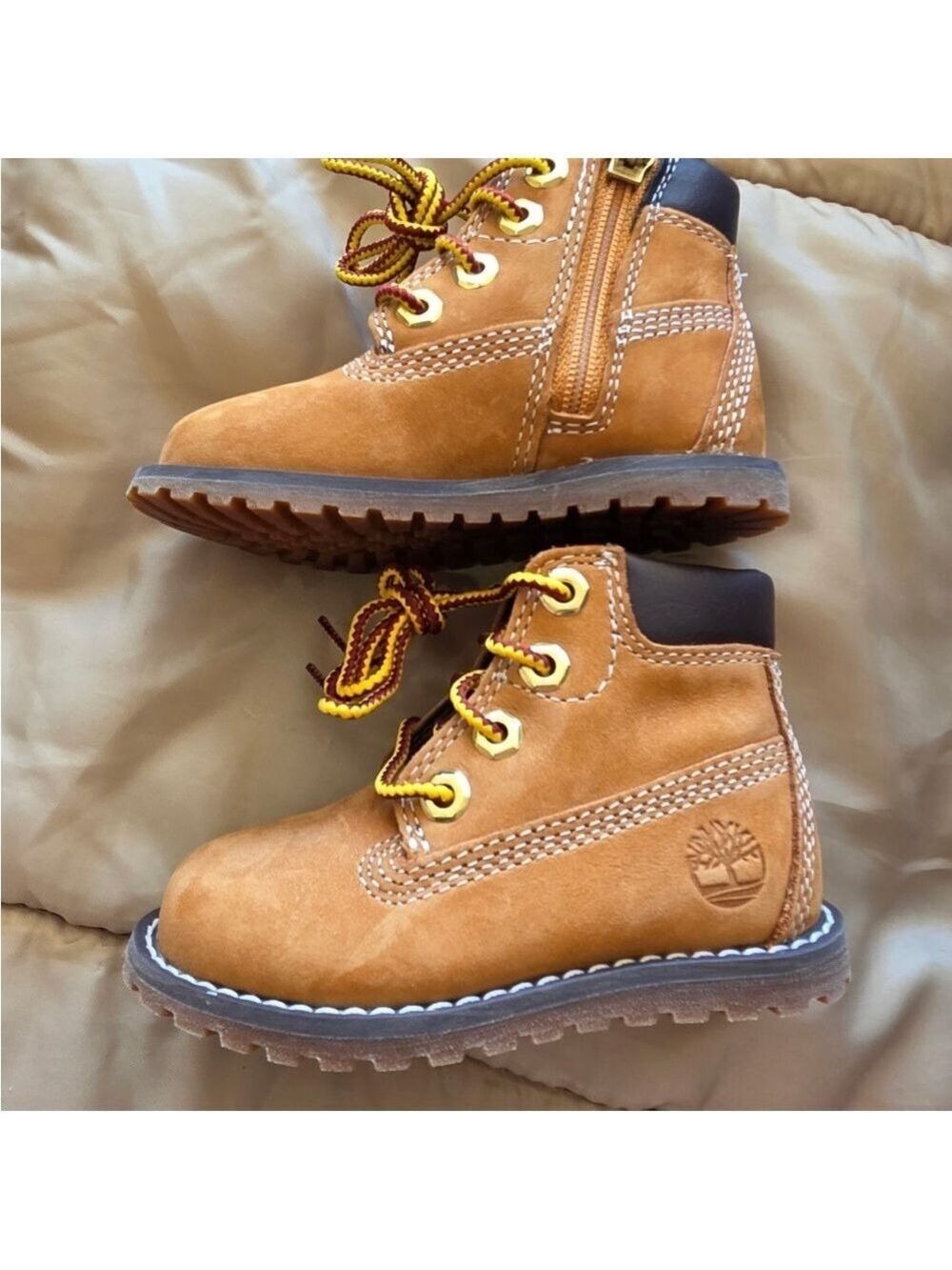 Timberland Kids BNWOT Brown Boots with Yellow Laces